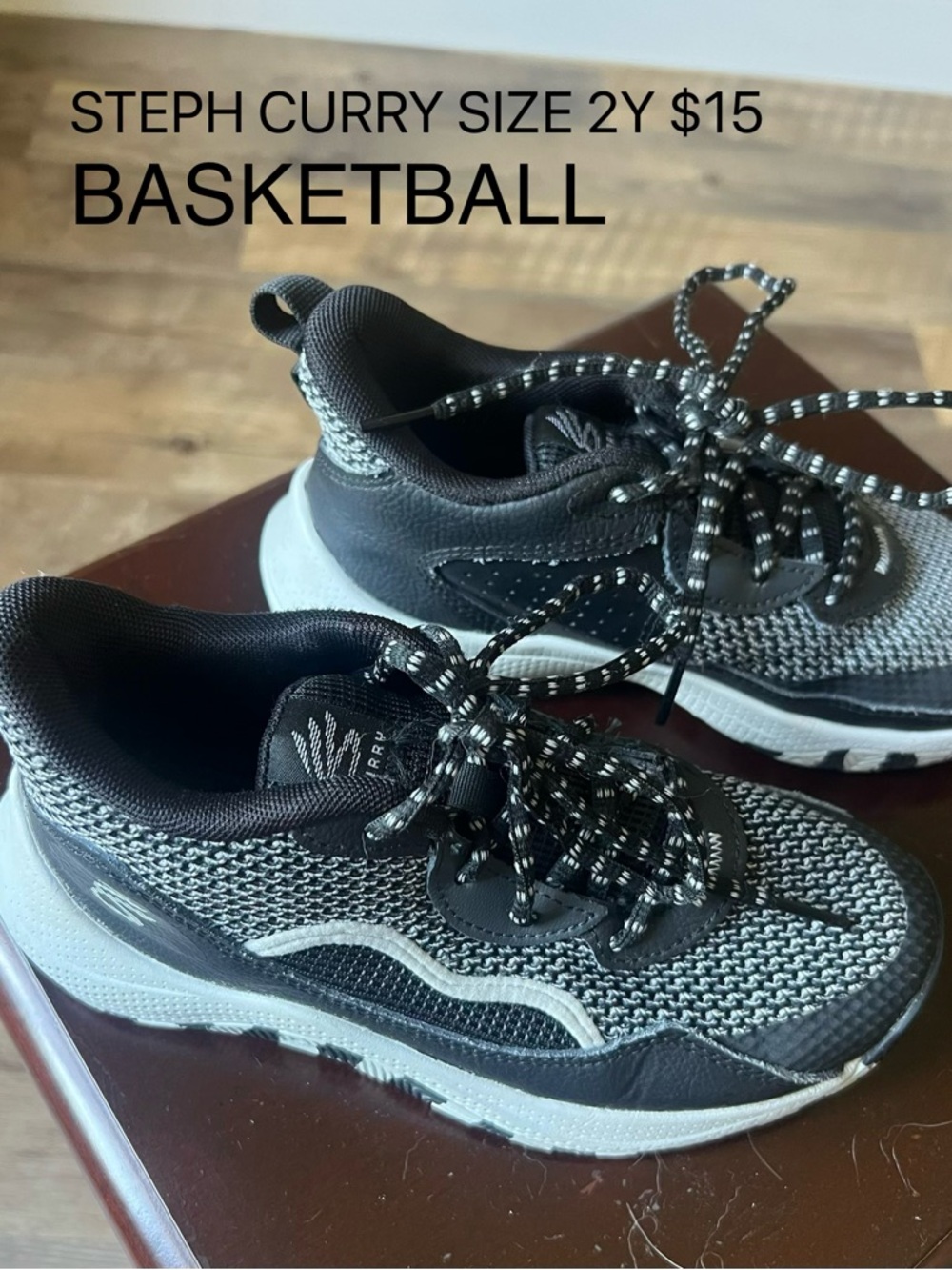 Steph Curry Youth Basketball Shoes- Black Gray